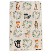 ウッドランドベビー森林動物 ミディアムペーパーバッグ (正面)