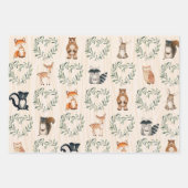 ウッドランドベビー森林動物 ラッピングペーパーシート (正面3)