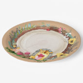 ウッドランドベビー誕生日 ペーパープレート (アングル)