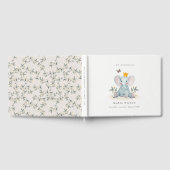 ウッドランドベビー象の葉の任意の年齢誕生日 ゲストブック (全面)