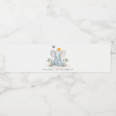 ウッドランドベビー象の葉の任意の年齢誕生日 ペットボトルラベル (シングルラベル)