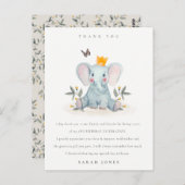 ウッドランドベビー象の葉の任意の年齢誕生日 ポストカード (正面/裏面)