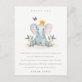 ウッドランドベビー象の葉の任意の年齢誕生日 ポストカード (正面)