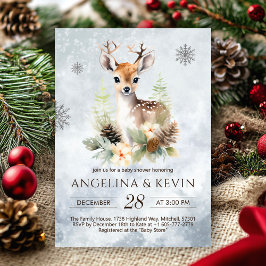 ウッドランドベビー鹿アニマルベビーシャワー 招待状