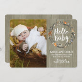 ウッドランドベビー |誕生のお知らせ (正面/裏面)