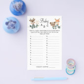ウッドランドベビーABCシャワーゲームカード チラシ (シングル)