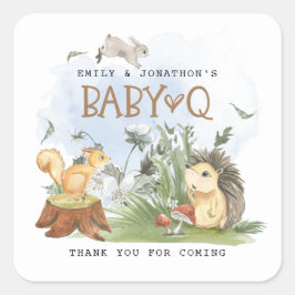 ウッドランドベビーQバックヤードベビーシャワーありがとう スクエアシール