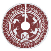 ウッドランドベリーとホワイトディアー〔雄ジカの〕枝角&ディアー ブラッシュドポリエステルツリースカート (正面)