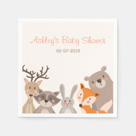 ウッドランドペーパーナプキンアニマルズフォレストベアキツネ スタンダードカクテルナプキン