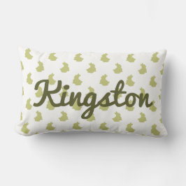 ウッドランドホワイトアンドオリーブバニー子供部屋 ランバークッション