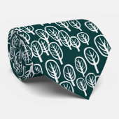 ウッドランドホワイトオンダークティール(緑がかった色)グリーン ネクタイ (ロール)