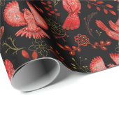 ウッドランドボタニカルフォレストレッド(鳥)ショウジョウコウカンチョウクリスマス ラッピングペーパー (ロールコーナー)