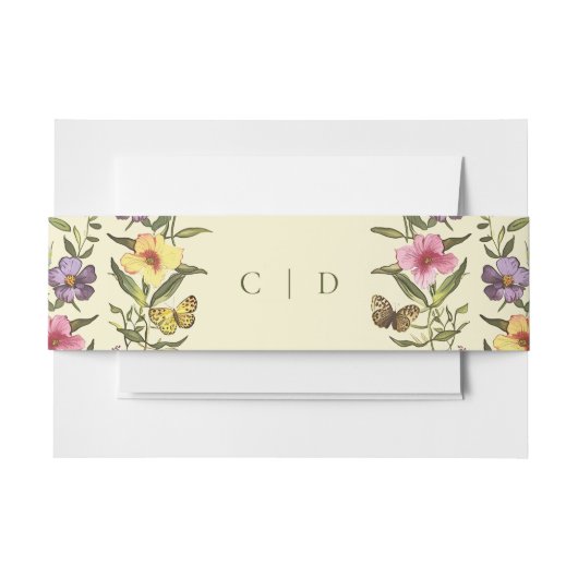 ウッドランドボホヴィンテージ植物野草結婚の花 招待状ベリーバンド (正面例)