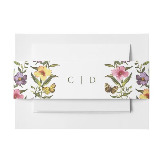 ウッドランドボホヴィンテージ植物野草結婚の花 招待状ベリーバンド (正面例)