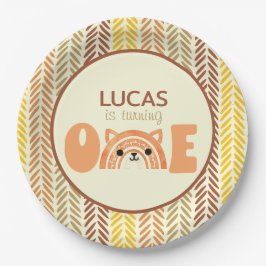 ウッドランドボホーレインボーキツネファースト誕生日 ペーパープレート