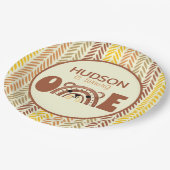 ウッドランドボホーレインボーベアファースト誕生日 ペーパープレート (アングル)