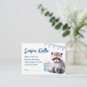 ウッドランドボーイ赤ちゃんシャワーおむつラッフル エンクロージャーカード (スタンド正面)