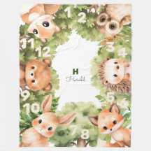 ウッドランドボーイ赤ちゃんシャワーのマイルストーン