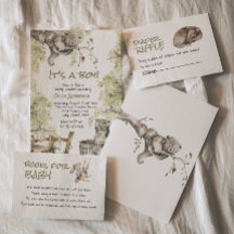 ウッドランドボーイ野生の森クマ動物の赤ちゃんシャワー