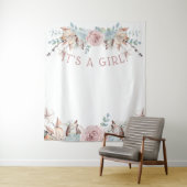 ウッドランドボーホー仮想ガールベイビーシャワーバックドロップ タペストリー (インサイチュ)