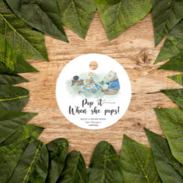 ウッドランドポップ・アートの動物 – 彼女が赤ちゃんシャワーをポップする時に フェイバータグ