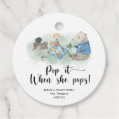 ウッドランドポップ・アートの動物 – 彼女が赤ちゃんシャワーをポップする時に フェイバータグ (正面)