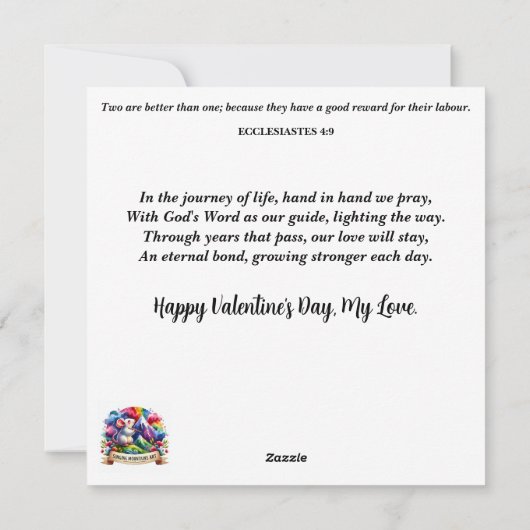 ウッドランドマウスロマンチック茶パーティーバレンタイン シーズンカード (裏面)