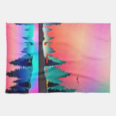 ウッドランドマウンテンオーロラ動物 キッチンタオル (横)