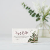 ウッドランドマウンテンベビーシャワーおむつラッフル エンクロージャーカード (スタンド正面)