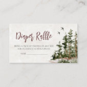 ウッドランドマウンテンベビーシャワーおむつラッフル エンクロージャーカード (正面)