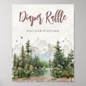 ウッドランドマウンテンベビーシャワーおむつラッフル ポスター (正面)