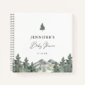 ウッドランドマウンテンベビーシャワーゲストブック ノートブック (正面)
