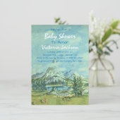 ウッドランドマウンテンベビーシャワー招待状 招待状 (スタンド正面)