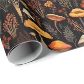 ウッドランドマッシュルームとワイルドフラワー素朴 ラッピングペーパー (ロールコーナー)