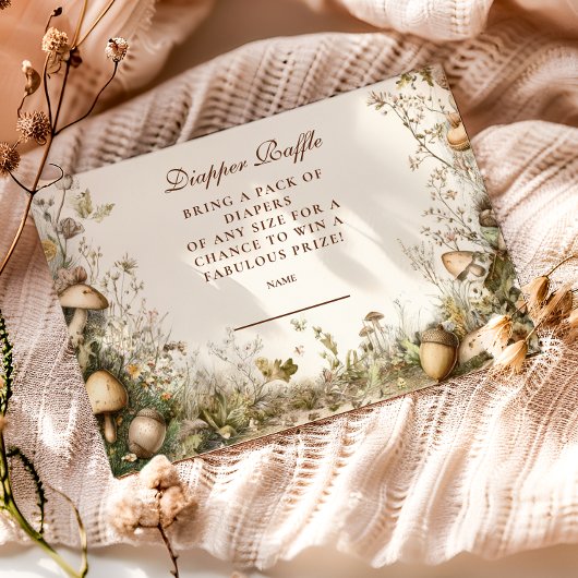 ウッドランドマッシュルームの森おむつラッフル エンクロージャーカード
