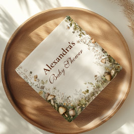 ウッドランドマッシュルームの森のベビーシャワー スタンダードカクテルナプキン