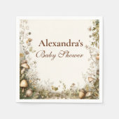 ウッドランドマッシュルームの森のベビーシャワー スタンダードカクテルナプキン (正面)