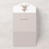 ウッドランドマッシュルームオールインワンベビーシャワーの招待 オールインワン招待状 (外側)