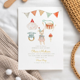 ウッドランドマッシュルームトイベビーシャワーお洒落 招待状
