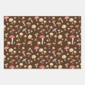 ウッドランドマッシュルームハンドドロー自然コテージコア ラッピングペーパーシート (正面2)