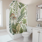 ウッドランドマッシュルームピネコーンシダ秋パターン シャワーカーテン (インサイチュ)