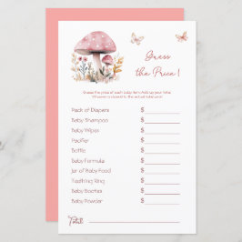 ウッドランドマッシュルームピンク赤ちゃんシャワー価格推測