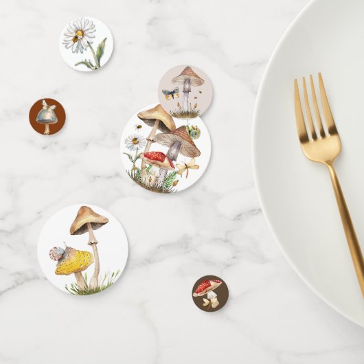 ウッドランドマッシュルームベビーシャワー紙吹雪（昆虫付） コンフェッティ (グループ)