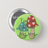 ウッドランドマッシュルームボタン 缶バッジ (正面&裏面)