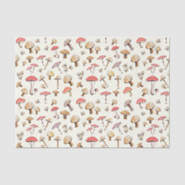 ウッドランドマッシュルーム手描き自然水彩 薄葉紙