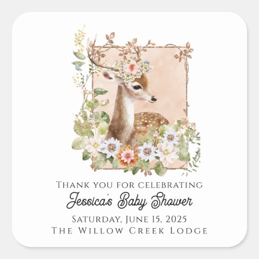 ウッドランドマナーベビーシャワーシール スクエアシール (正面)
