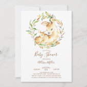 ウッドランドママ&リトルディアベビーシャワー招待状 招待状 (正面)