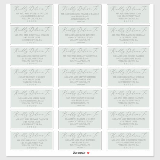 ウッドランドミントグリーン結婚ズゲスト住所 シール (シート)