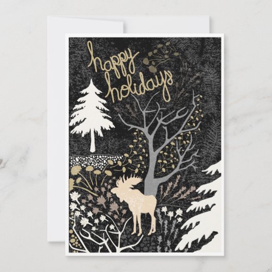 ウッドランドムースのホリデーカード シーズンカード (正面)