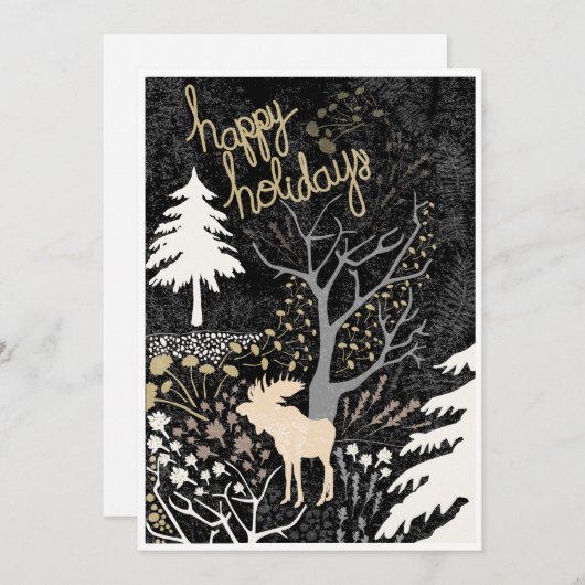 ウッドランドムースのホリデーカード シーズンカード (正面/裏面)